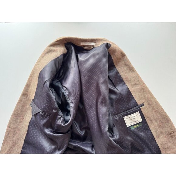 Men's CLUB MONACO Grant Fit Brown Wool Linen Blend Sport Coat Blazer, Size 42L - Picture 11 of 16